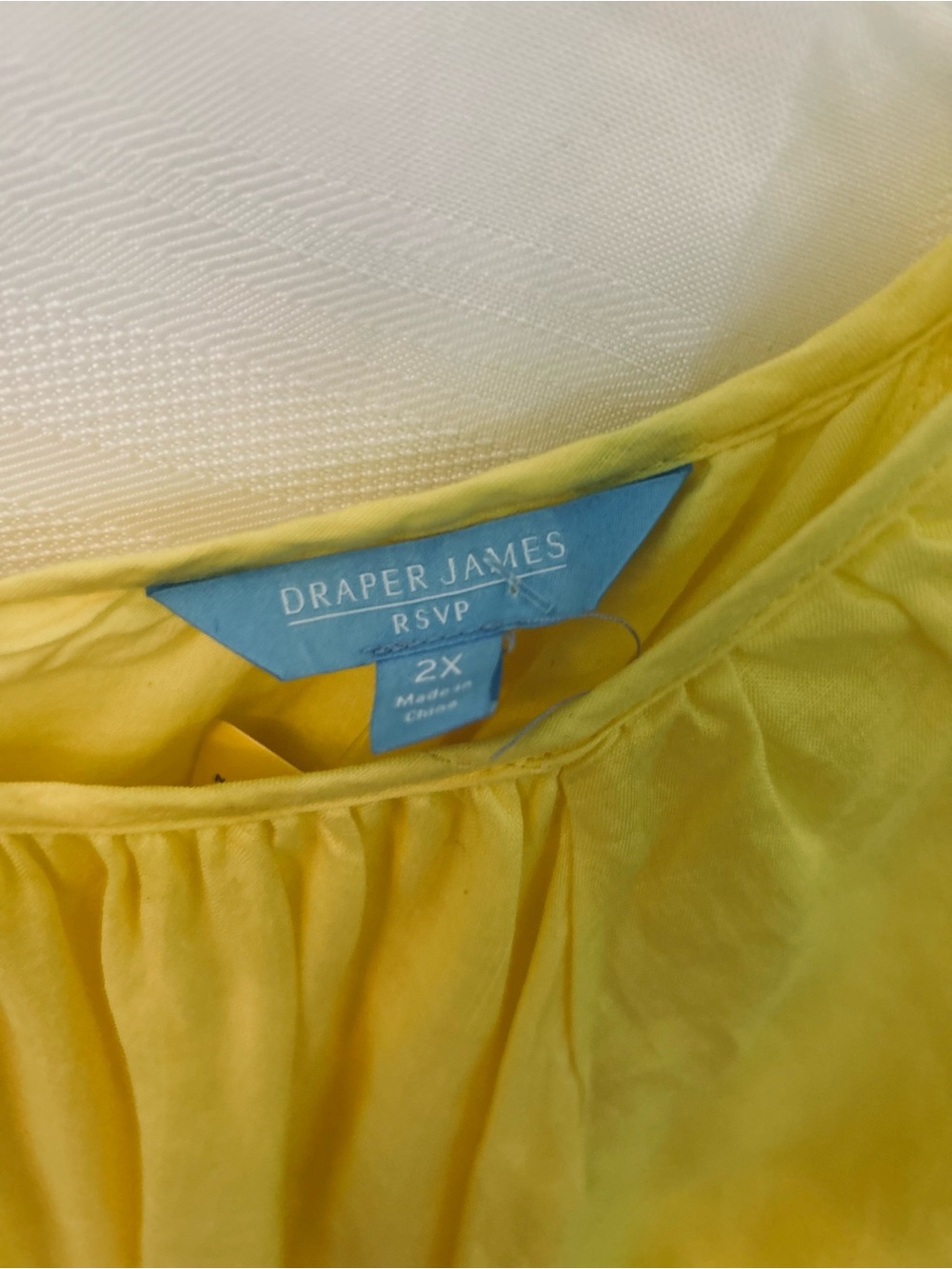 Plus size 2X Draper James Yellow boho midi dress with elastic waist and pockets. - Picture 5 of 10